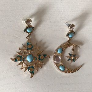 Betsey Johnson Sun and Moon Earrings